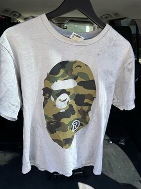 Bape Yellow Label Crewneck Tee with Camo Accent
